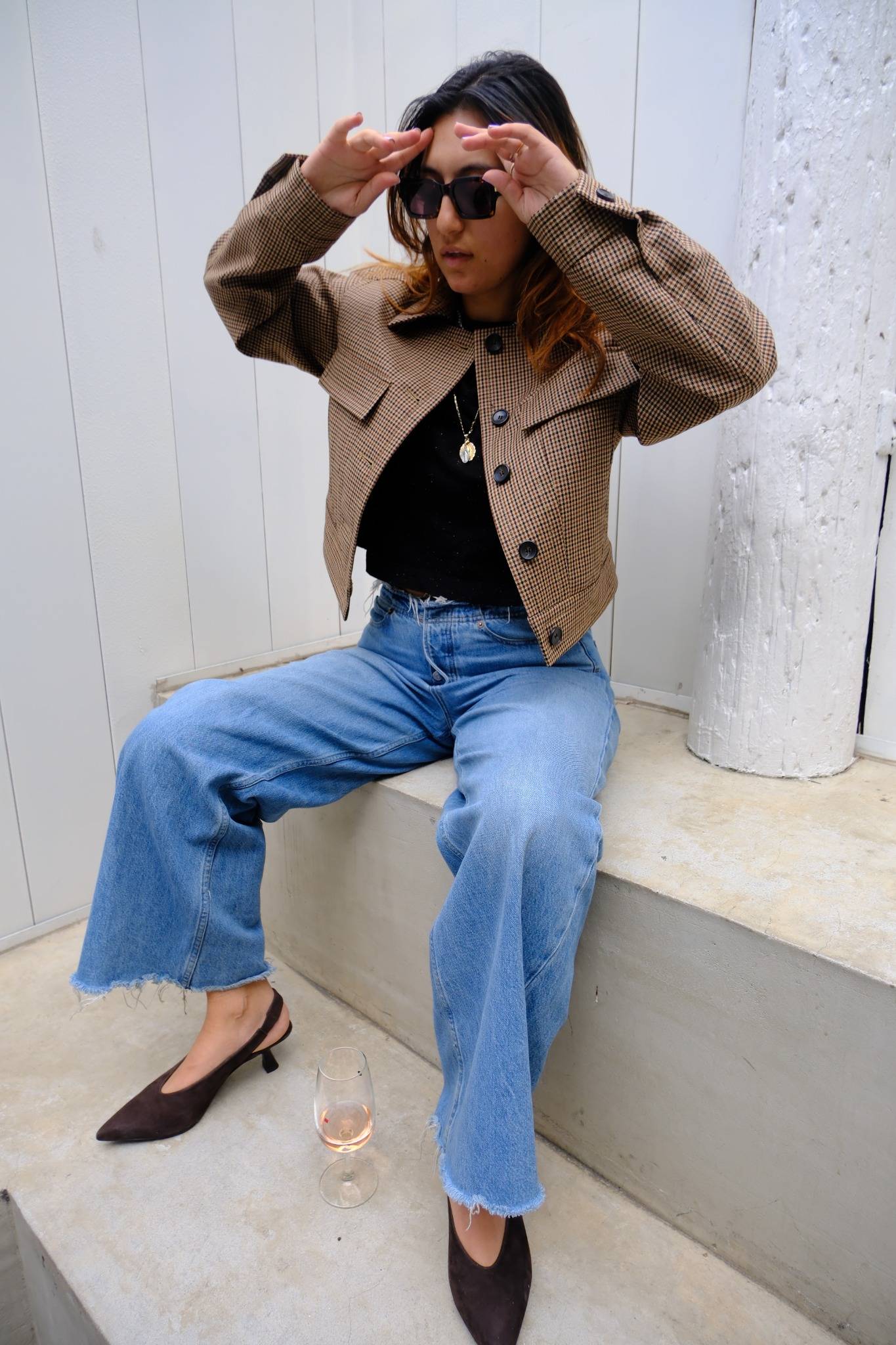 The Nines Brown Suede Slingback