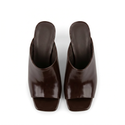 The Favorite Chocolate Brown Leather Mule