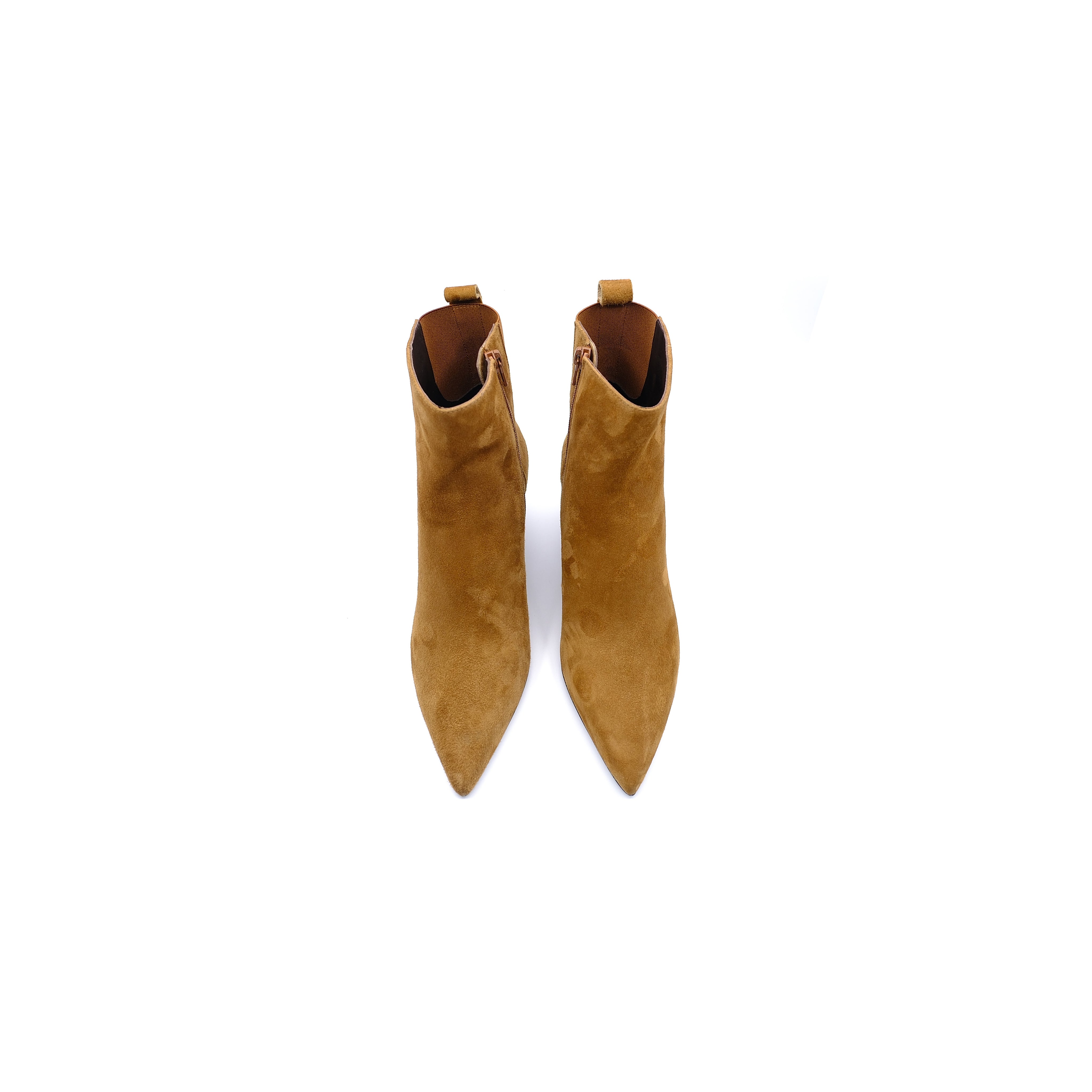 The Party Favor Heeled Bootie Tan Suede