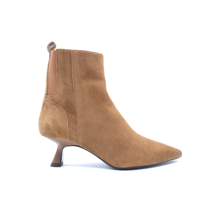 The Party Favor Heeled Bootie Tan Suede