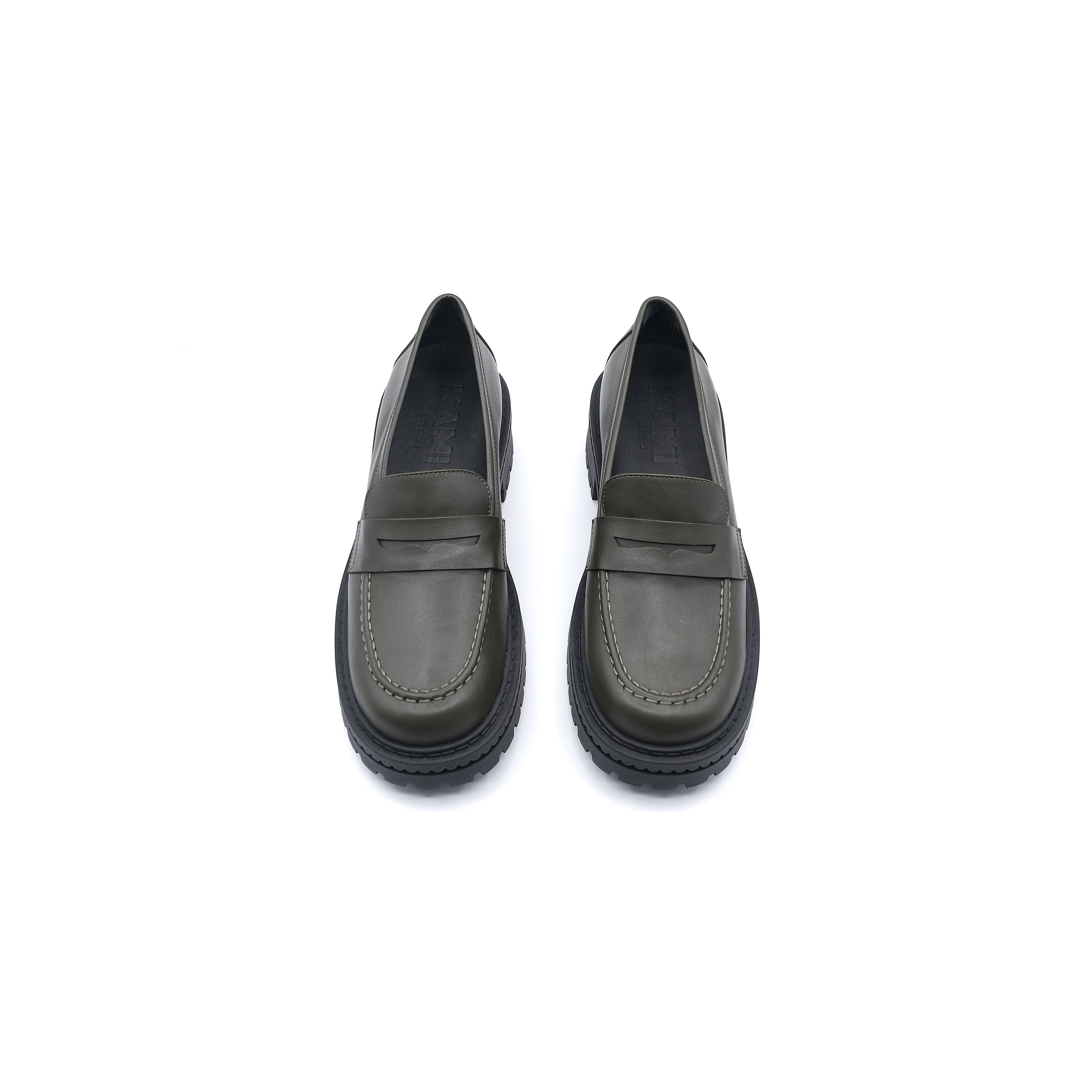 The Martini Camo Green Leather Loafer