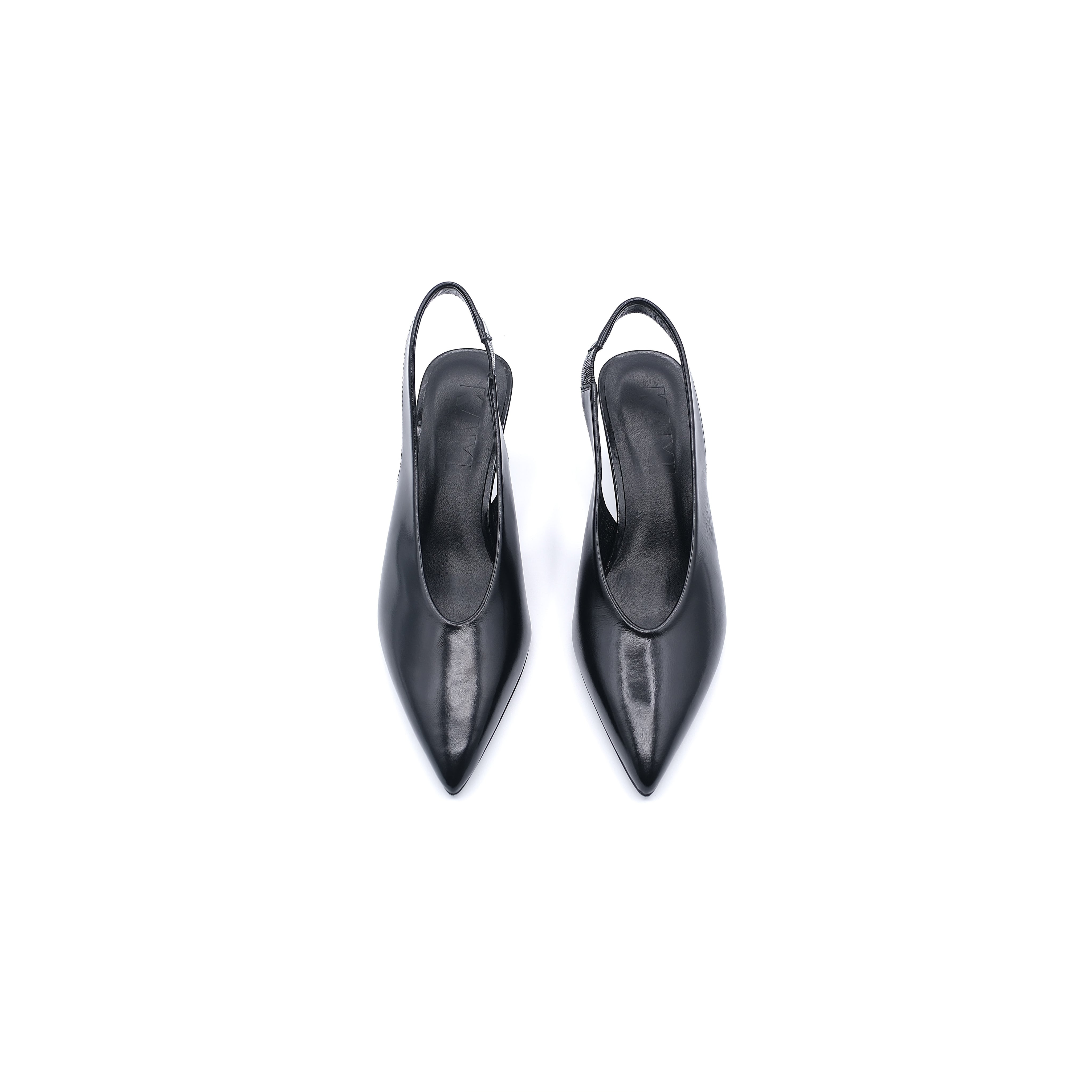 The Nines Black Leather Slingback