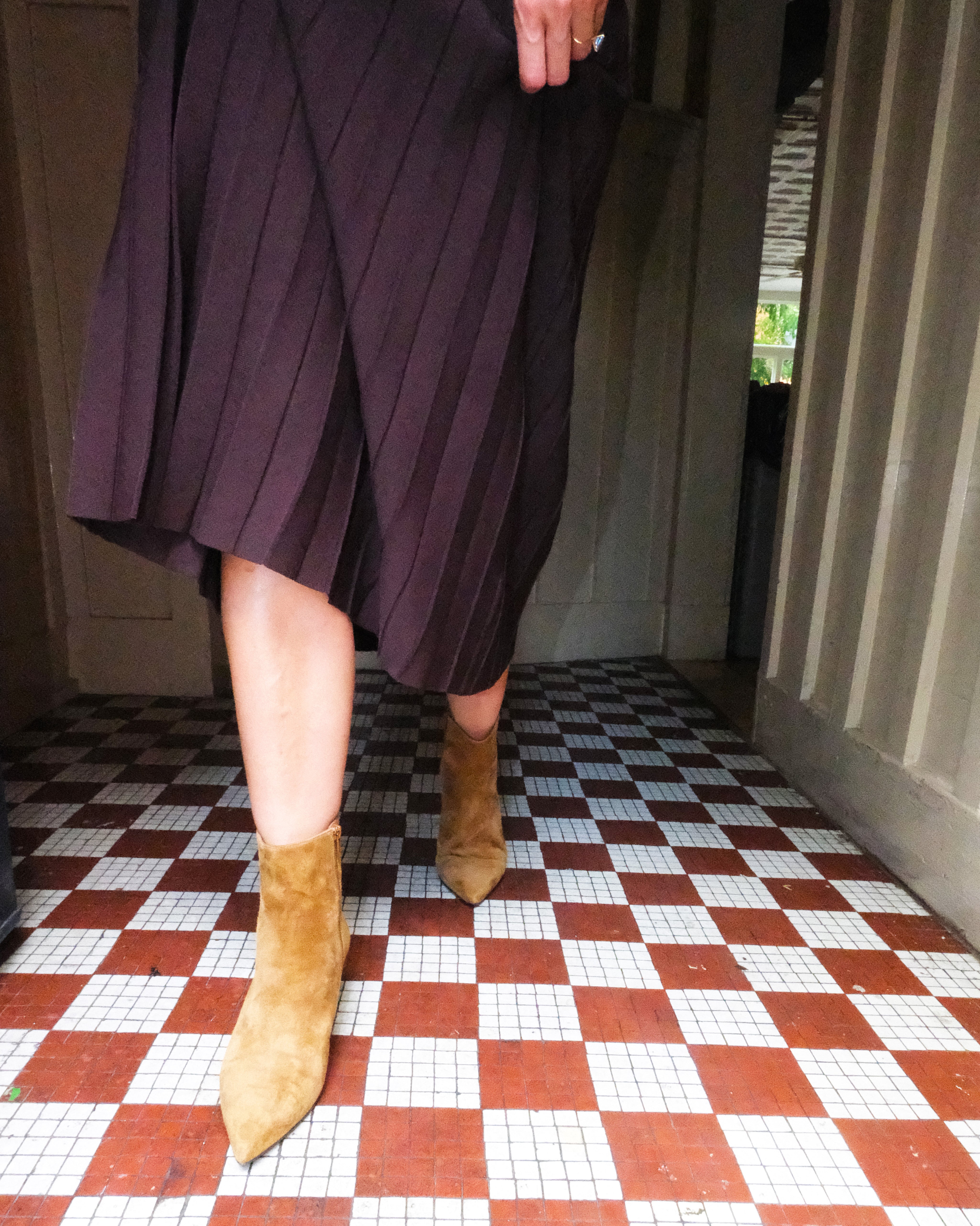 The Party Favor Heeled Bootie Tan Suede