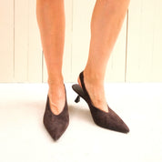 The Nines Brown Suede Slingback